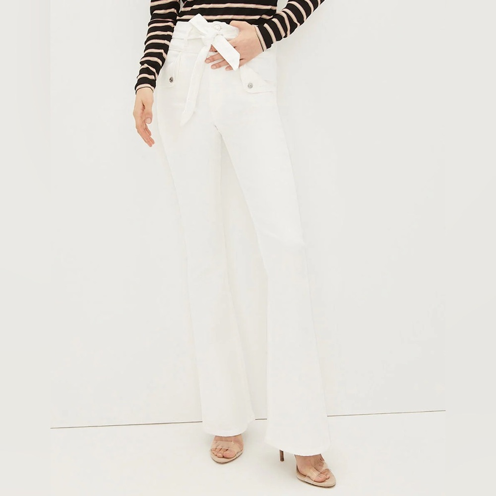 VERONICA BEARD GISELLE SKINNY-FLARE White Jeans